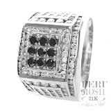 Feri-Mosh-21K-Collection | Exclusive-21k-Collection: FM 'Kingdom' with Black Diamonds - FMR2434  Set yourself apart from the norm. This FERI MOSH classic is truly one of the world's best designs that will get you noticed every time. EXPERTLY crafted in SOLID 21K WHITE GOLD, this striking FERI MOSH design is expertly constructed through micro setting with black and white diamonds. This GWT master piece sets a new standard for high fashion, design that combines precise jewellery making and quality jewellery craftsmanship! This one of a kind masterpiece is complemented with high quality Genuine Diamonds. All measurements are approximate. All Feri Mosh Pieces will include a Customized IGI/FERI MOSH Appraisal. 