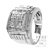 Feri-Mosh-21K-Collection | Exclusive-21k-Collection: FM 'Kingdom' - FMR2716  Set yourself apart from the norm. This FERI MOSH classic is truly one of the world's best designs that will get you noticed every time. EXPERTLY crafted in FM's exclusive 21K WHITE GOLD, this striking design is expertly constructed through MICRO setting. This GWT master piece sets a new standard for high fashion design that combines precise jewellery making and quality jewellery craftsmanship! This one of a kind masterpiece is complemented with high quality Genuine Diamonds. All measurements are approximate. 