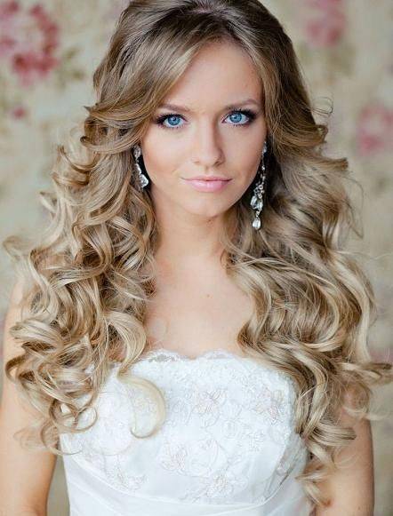 simple curly wedding hair