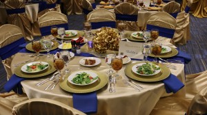 restaurant wedding reception table