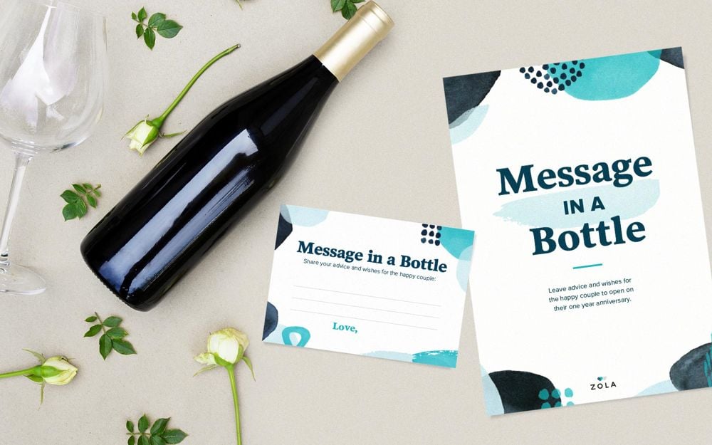 A Message in a Bottle activity is a meaningful activity that will double as gifts for the bride and groom to read after the wedding events