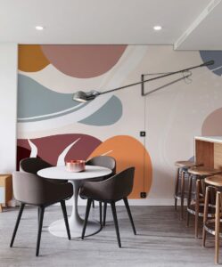 morandi colour block wallpaper mural dining room