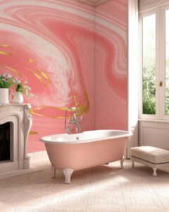 pink abstract marble wallpaper mural room