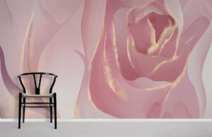 pink rose marble wall mural