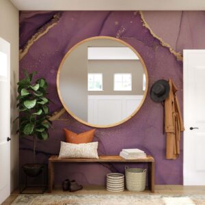 purple marble wall paper mural living room