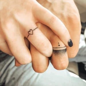 wedding ring tattoo newlyweds