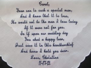 Mother in law personalized handkerchief gift