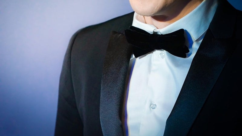 classic black tuxedo for formal wedding dress code
