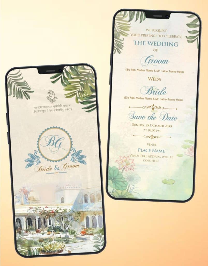 Watercolor Floral Wedding Invitation 1