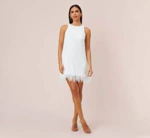 Hand-Sequined Trapeze Halter Dress - Adrianna Papell