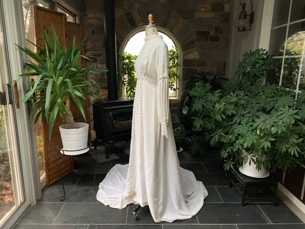 velvet vintage wedding dress
