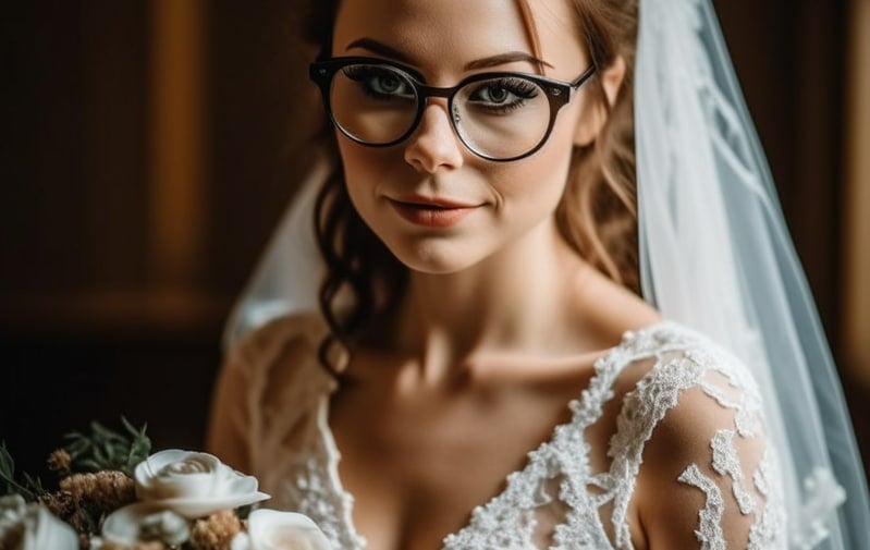 glasses on bride