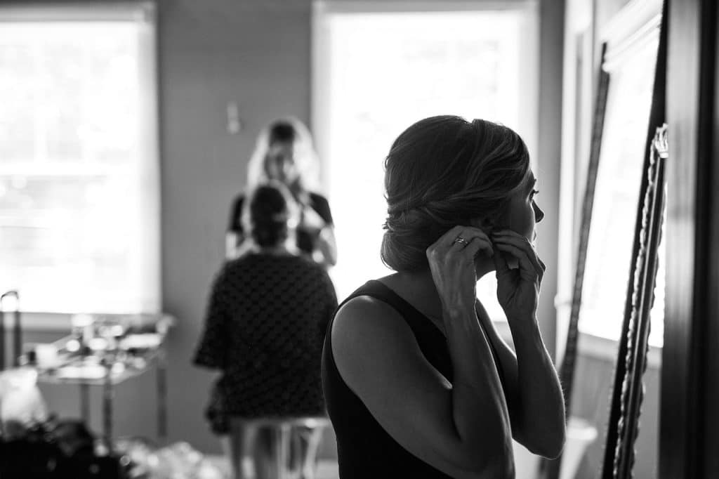 A bride getting ready