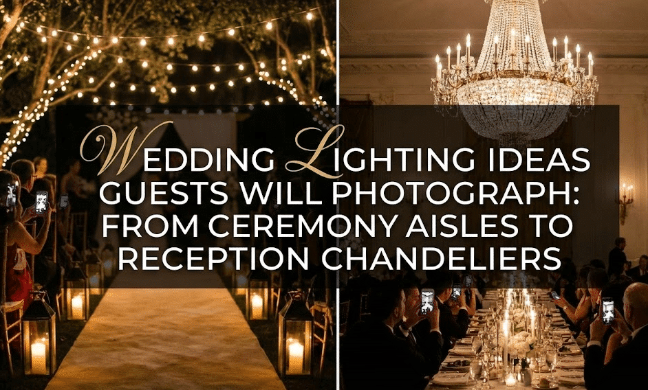 Wedding Lighting Ideas Guests Will Photograph: From Ceremony Aisles to Reception Chandeliers