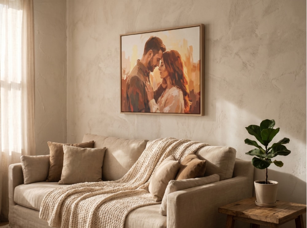 A personalized keepsake made from a couple’s own photo adds a sentimental touch no registry item can replicate