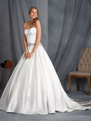Wedding Dress - ALFRED ANGELO BRIDAL 2016 Collection - 2541 - Strapless Satin Ballgown with Beaded Dropped Waistline | AlfredAngelo Bridal Gown