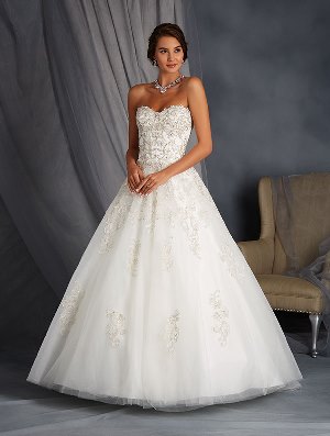 Wedding Dress - ALFRED ANGELO BRIDAL 2016 Collection - 2568 - Ball Gown with Encrusted Sweetheart Neckline Bodice | AlfredAngelo Bridal Gown