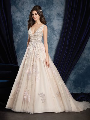 Wedding Dress - ALFRED ANGELO SAPPHIRE 2016 Collection - 971 - Beaded Net Gown with V-Shaped Neckline | AlfredAngelo Bridal Gown