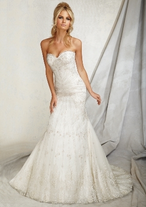 Wedding Dress - Angelina Faccenda SPRING 2013 Collection: 1258 - Embroidery on Net | AngelinaFaccenda Bridal Gown