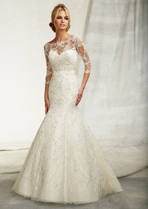 Wedding Dress - Angelina Faccenda SPRING 2013 Collection: 1260 - Embroidery on Net | AngelinaFaccenda Bridal Gown