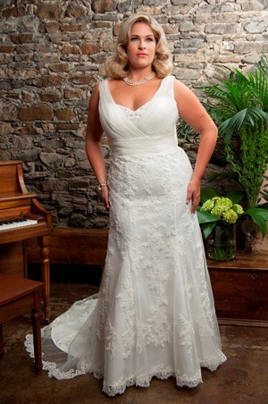 Wedding Dress - CALLISTA SPRING 2013 BRIDAL Collection: 4195 - Lace/Tulle - For Brides With Curves | PlusSize Bridal Gown