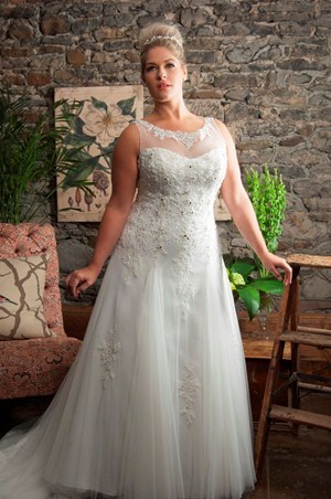 Wedding Dress - CALLISTA SPRING 2013 BRIDAL Collection: 4202 - Lace/Tulle - For Brides With Curves | PlusSize Bridal Gown