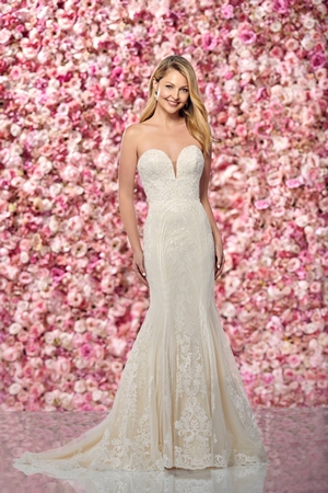 Wedding Dress - Enchanting By Mon Cheri FALL 2019 Collection - 219132 - Sexy Strapless Lace, Sequin and Tulle Fit and Flare Gown | EnchantingByMonCheri Bridal Gown