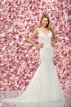 Wedding Dress - Enchanting By Mon Cheri FALL 2019 Collection - 219140 - Intricate Lace, Tulle and Chiffon Trumpet Gown | EnchantingByMonCheri Bridal Gown