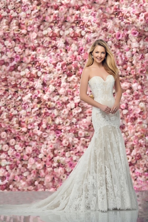 Wedding Dress - Enchanting By Mon Cheri FALL 2019 Collection - 219145 - Stunning Strapless Beaded Lace and Tulle Trumpet Gown | EnchantingByMonCheri Bridal Gown