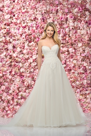 Wedding Dress - Enchanting By Mon Cheri FALL 2019 Collection - 219148 - Awe-Inspiring Strapless A-Line Gown with Beaded Lace | EnchantingByMonCheri Bridal Gown