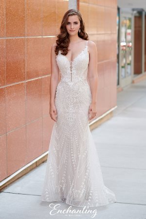 Wedding Dress - Enchanting By Mon Cheri SPRING 2020 Collection - 120167 - Intricate Embroidered Lace Fit and Flare Gown | EnchantingByMonCheri Bridal Gown