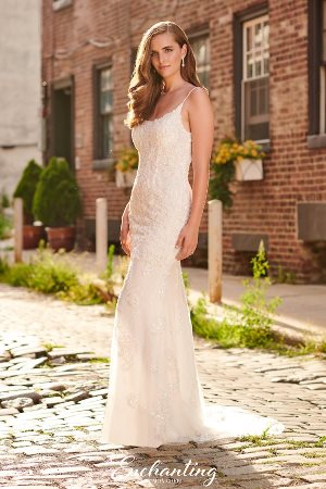 Wedding Dress - Enchanting By Mon Cheri SPRING 2020 Collection - 120169 - Gorgeous Lace and Tulle Sheath Gown | EnchantingByMonCheri Bridal Gown