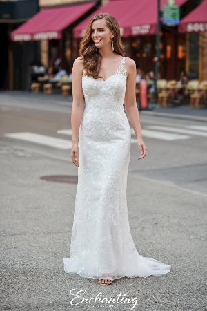 Wedding Dress - Enchanting By Mon Cheri SPRING 2020 Collection - 120177 - Sweet Embroidery and Tulle A-line Gown with V-Neck | EnchantingByMonCheri Bridal Gown