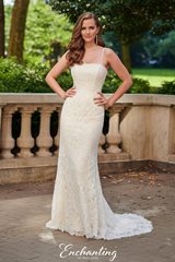 Bridal Dress: Enchanting By Mon Cheri SPRING 2020 Collection - 120178 - Beautiful Allover Lace and Sequin A-line Gown 