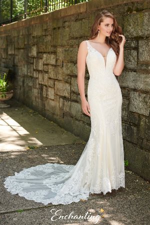 Wedding Dress - Enchanting By Mon Cheri SPRING 2020 Collection - 120180 - Pretty Lace and Tulle A-line Gown with Sheer Low Back | EnchantingByMonCheri Bridal Gown