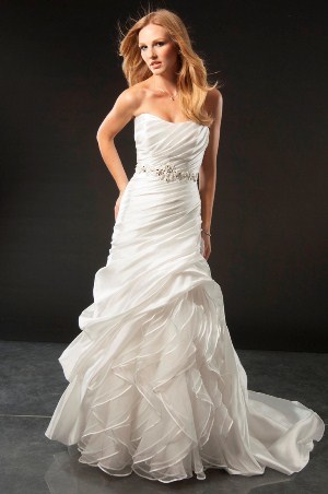 Wedding Dress - JAI Style 9154 - Asymetrical Organza (Venetian) | Jai Bridal Gown
