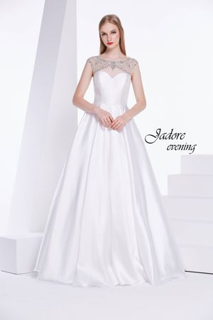 Wedding Dress - Jadore Collection - Beaded Neckline Mikado Gown J14017 | Jadore Bridal Gown