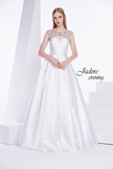 Bridal Dress: Jadore Collection - Beaded Neckline Mikado Gown J14017 