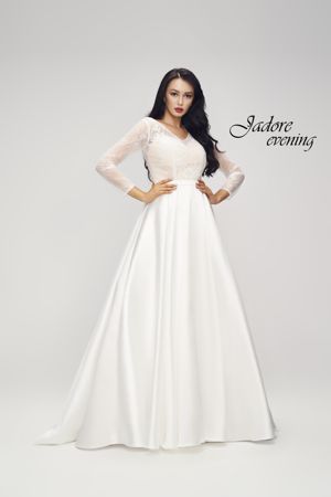 Special Occasion Dress - Jadore Collection - Lace Bodice Mikado Ball Gown J17012 | Jadore Prom Gown