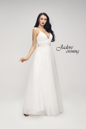 Wedding Dress - Jadore Collection - V-Neck Spaghetti Straps Beaded Dress J17015 | Jadore Bridal Gown