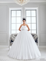 Bridal Dress: Sans Pareil Bridal Collection 2016: 1021 - Softly gathered voluminous ball gown with ruched bodice and ornate waistband 