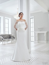 Bridal Dress: Sans Pareil Bridal Collection 2016: 1031 - Whimsical fit and flare off-the-shoulder gown with ruched waistline and illusion sleeves 