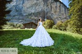 Bridal Dress: Sans Pareil Bridal Collection 2017: 1047 - Crystal embellished wedding dress with luxuriant 3D floral and butterfly motifs in skirt 