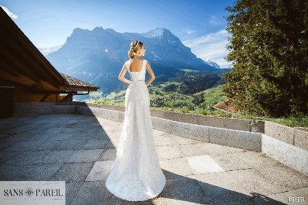 Wedding Dress - Sans Pareil Bridal Collection 2017: 1059 - Elegant fit and flare cap-sleeve all over lace gown | SansPareil Bridal Gown