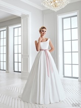 Bridal Dress: Sans Pareil Bridal Collection 2016: 893 - Simple sleeveless bateau neckline pleated wedding gown 