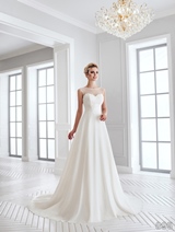 Bridal Dress: Sans Pareil Bridal Collection 2016: 895 - Romantic illusion sleeveless A-line wedding gown with lace and bead embellishments 