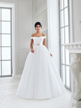 Bridal Dress: Sans Pareil Bridal Collection 2016: 911 - Ruched criss-cross off the shoulder ball gown with scintillating waistband  