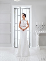 Bridal Dress: Sans Pareil Bridal Collection 2016: 924 - See-through bodice with lace appliques on fit and flare gown 