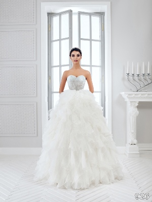 Wedding Dress - Sans Pareil Bridal Collection 2016: 926 - Tiered Ruffle skirt with fully shimmering sweetheart bodice | SansPareil Bridal Gown