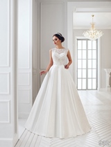 Bridal Dress: Sans Pareil Bridal Collection 2016: 932 - Classic cap sleeve embroidered lace gown with pleated A-line skirt  